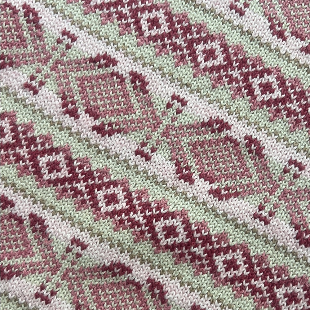 L.L. Bean Pink Patterned Crew Neck Sweater XL - Picture 3 of 6